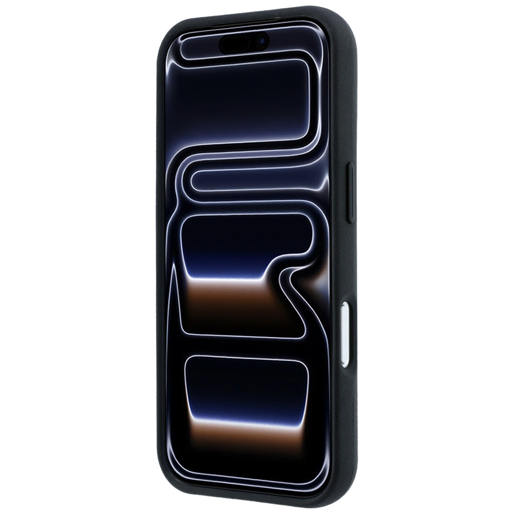Mercedes Benz iPhone 17 Pro/iPhone 18 Pro Deksel Leather Ring Stand Svart
