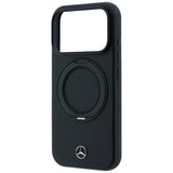 Mercedes Benz iPhone 17 Pro/iPhone 18 Pro Deksel Leather Ring Stand Svart