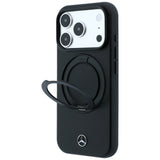 Mercedes Benz iPhone 17 Pro Max/iPhone 18 Pro Max Deksel i skinn med ringstativ, Svart