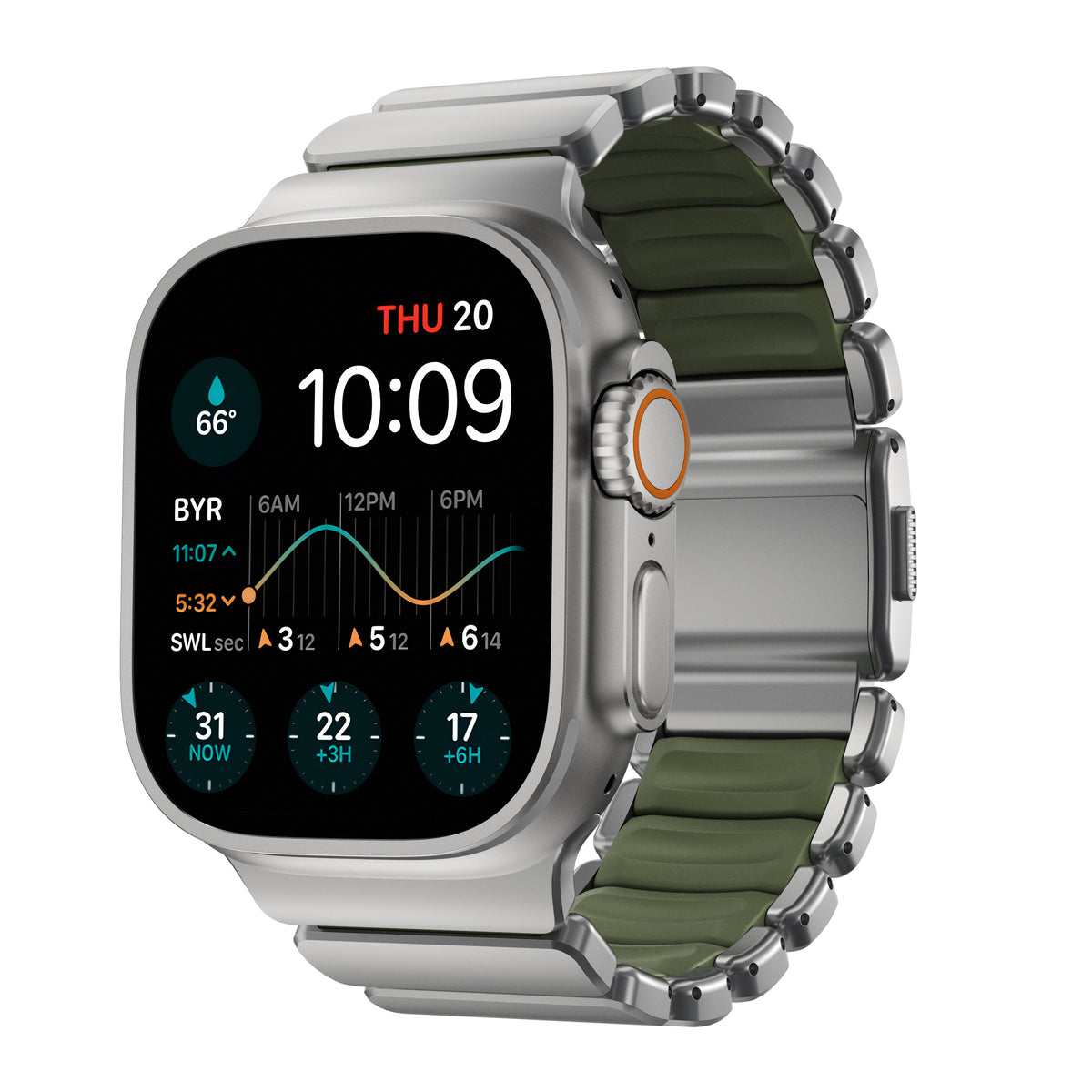 Nomad Apple Watch 45/46mm/Ultra 49mm Armbånd Stratos Band Natural Forest