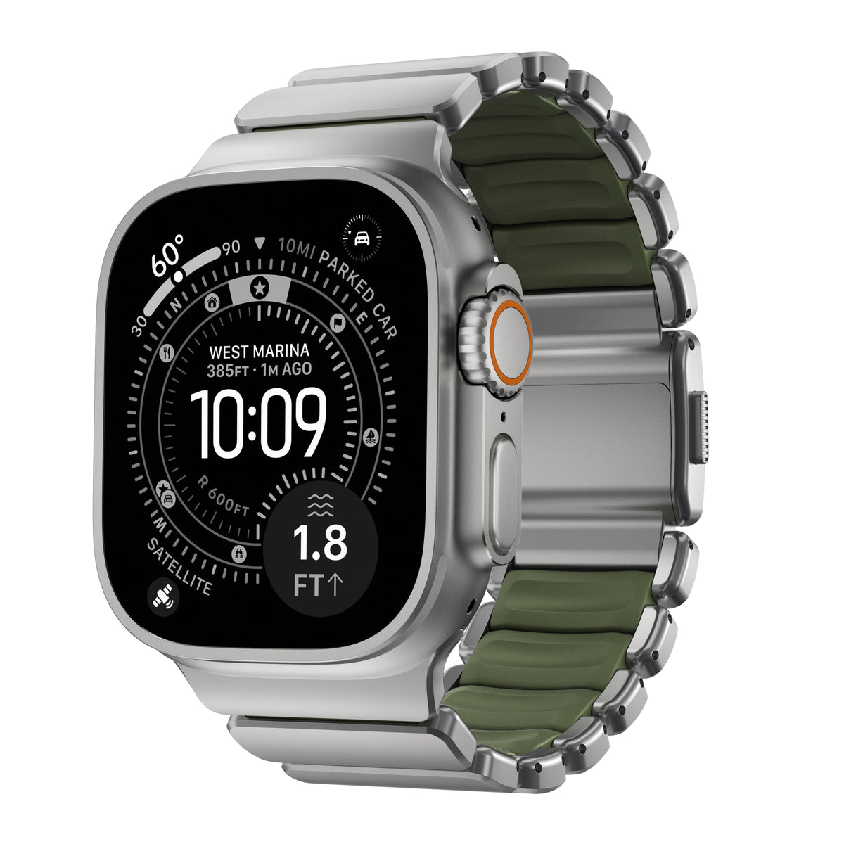 Nomad Apple Watch 45/46mm/Ultra 49mm Armbånd Stratos Band Natural Forest