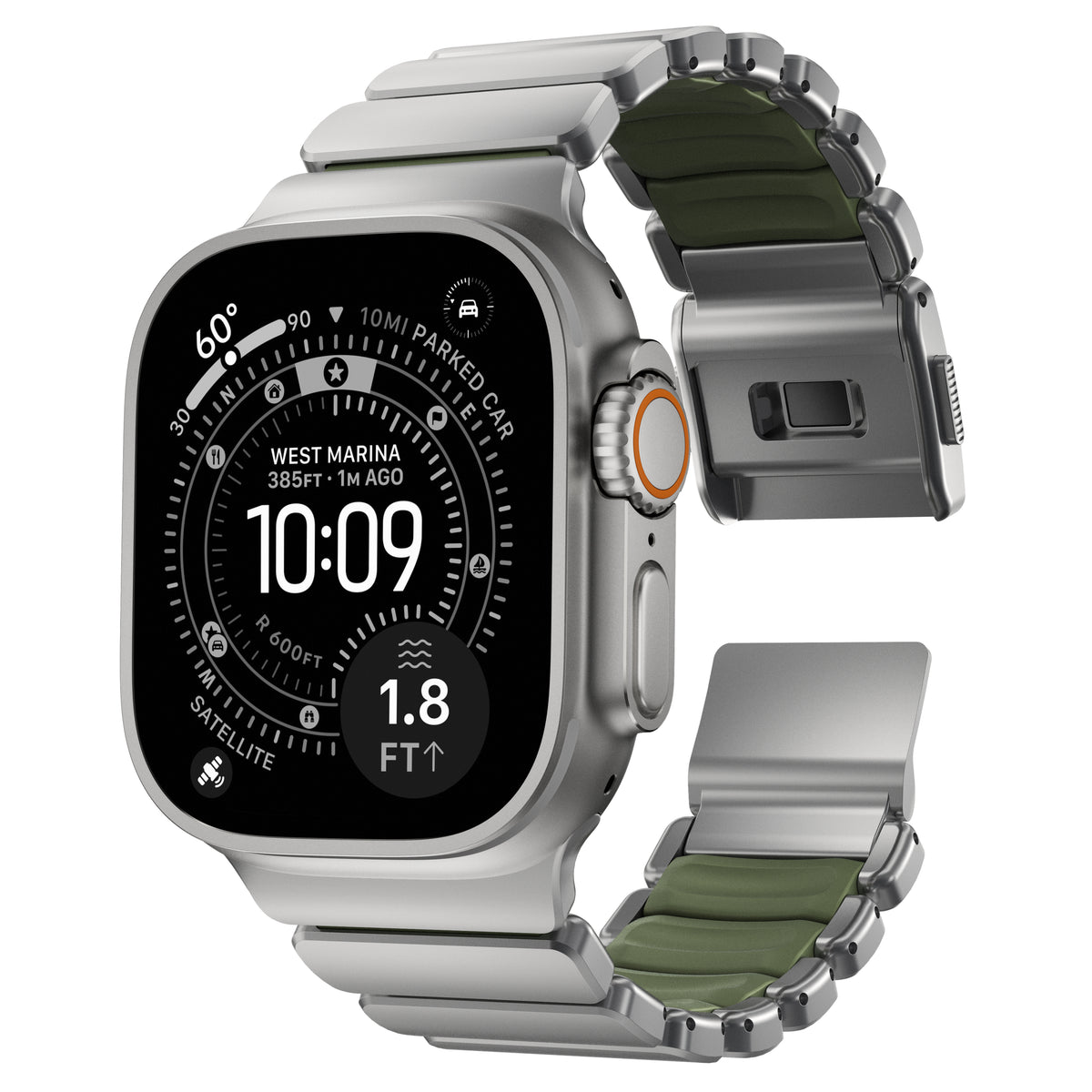 Nomad Apple Watch 45/46mm/Ultra 49mm Armbånd Stratos Band Natural Forest