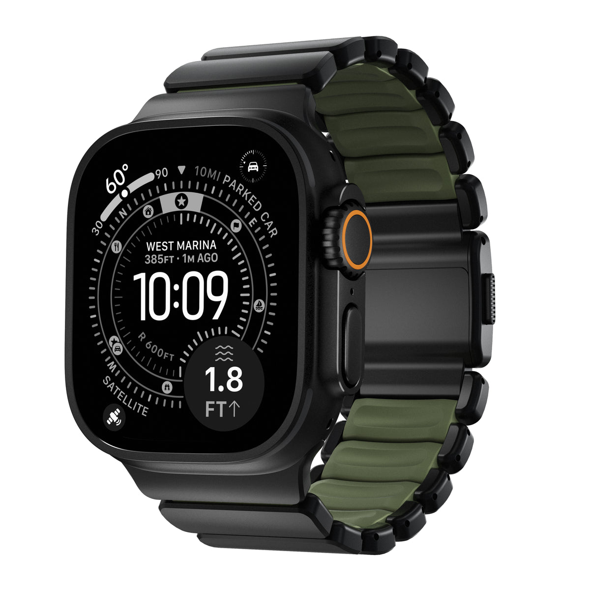 Nomad Apple Watch 45/46mm/Ultra 49mm Armbånd Stratos Band Svart Forest