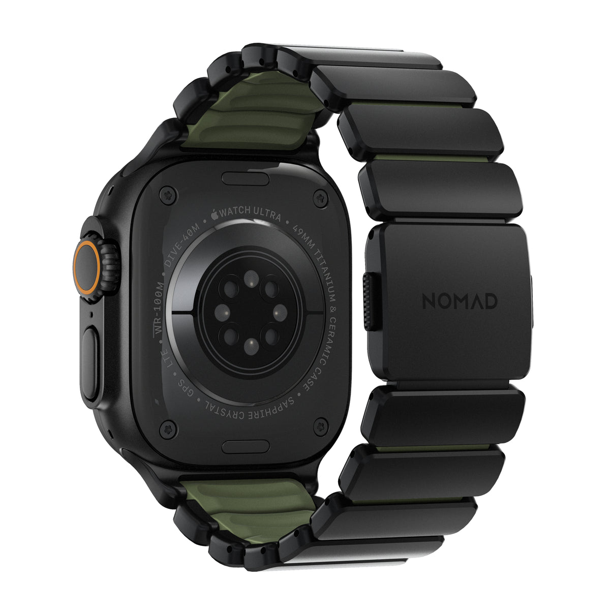 Nomad Apple Watch 45/46mm/Ultra 49mm Armbånd Stratos Band Svart Forest