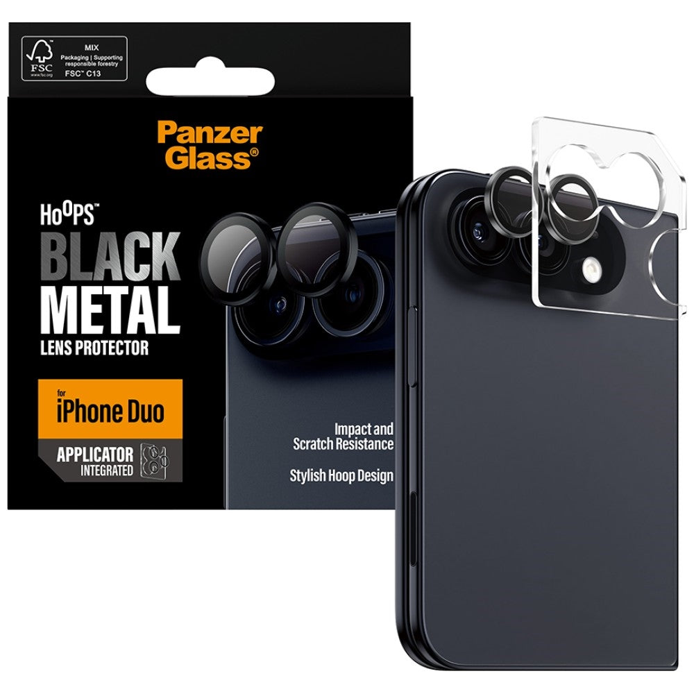 PanzerGlass iPhone Duo Linsebeskyttelse Hoops Svart