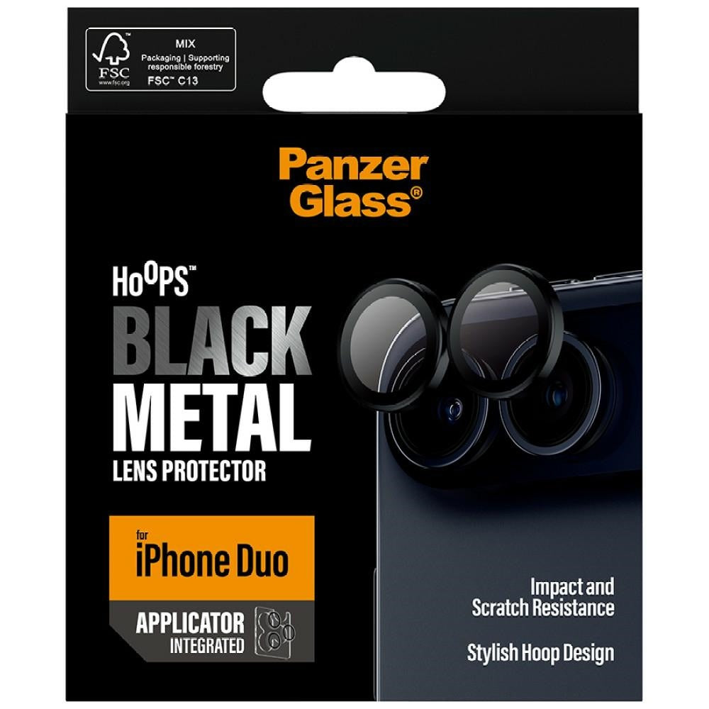 PanzerGlass iPhone Duo Linsebeskyttelse Hoops Svart