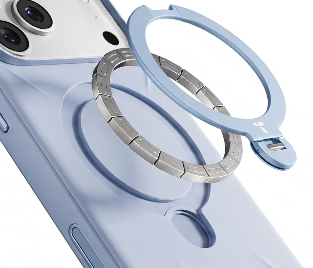 Torras iPhone 18 Pro Max Deksel Ostand Q3 Silicone Blå