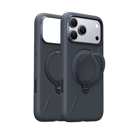 Torras iPhone 18 Pro Deksel Ostand Q3 Silicone Svart