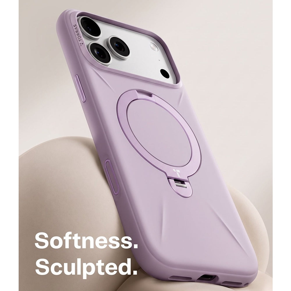 Torras iPhone 18 Pro Deksel Ostand Q3 Silicone Lilla
