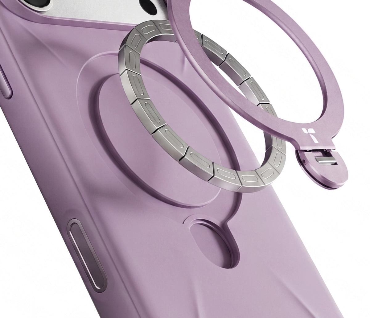 Torras iPhone 18 Pro Max Deksel Ostand Q3 Silicone Lilla