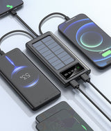 SiGN Powerbank med solceller & inbyggda kablar 20 000 mAh
