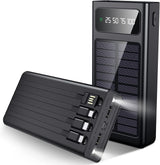 SiGN Powerbank med solceller & inbyggda kablar 20 000 mAh