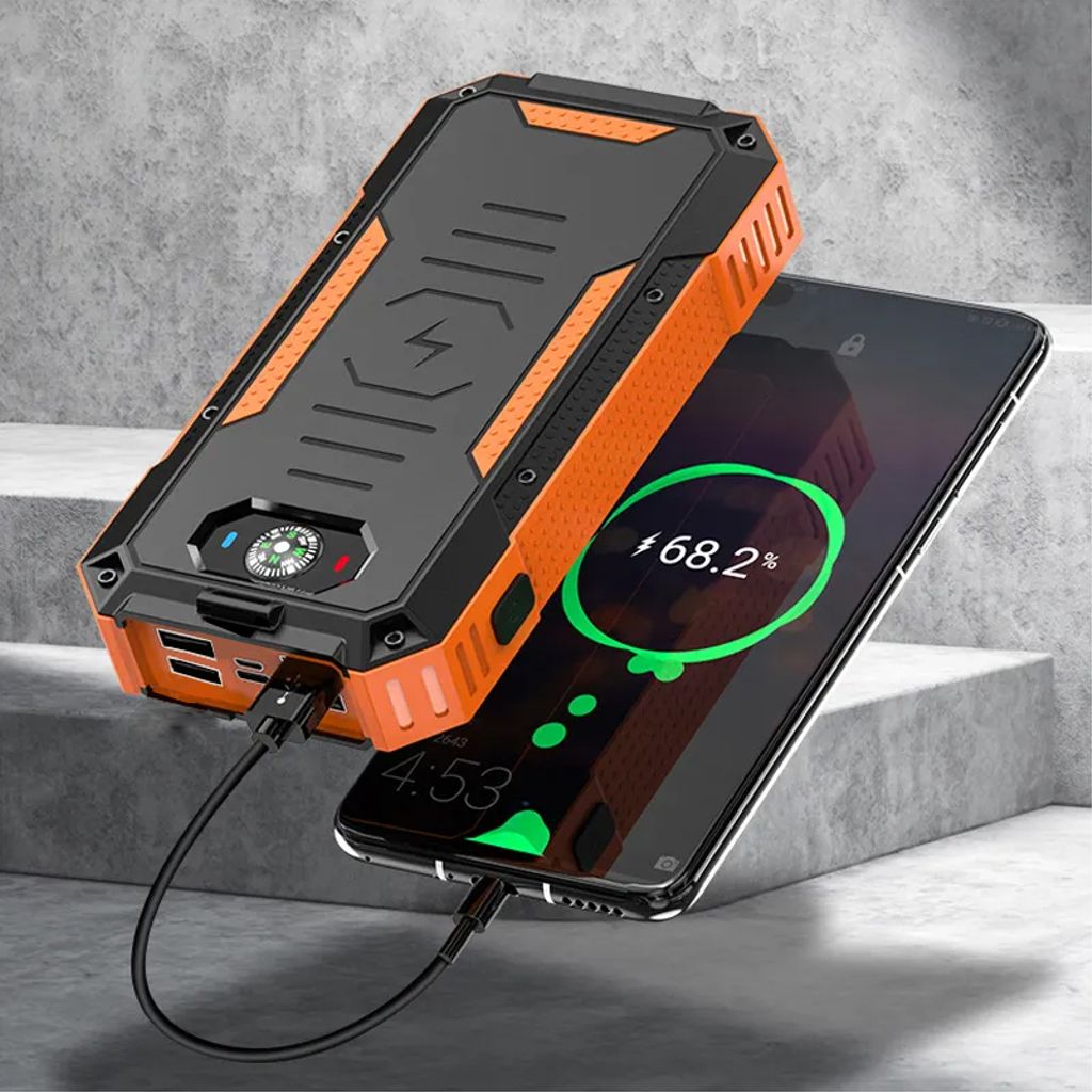 SiGN Powerbank med solceller & trådlös laddning 20 000 mAh