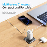 SiGN 65W Snabbladdare GaN med utdragbar USB-C kabel Hvit