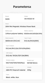 SiGN MagSafe-powerbank 10 000 mAh 20W Hvit