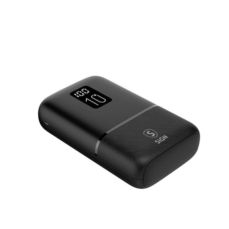 SiGN Mini Powerbank med Display 10 000mAh Svart