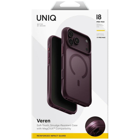 Uniq iPhone 17 Pro Max/iPhone 18 Pro Max Deksel Veren MagClick Burgundy