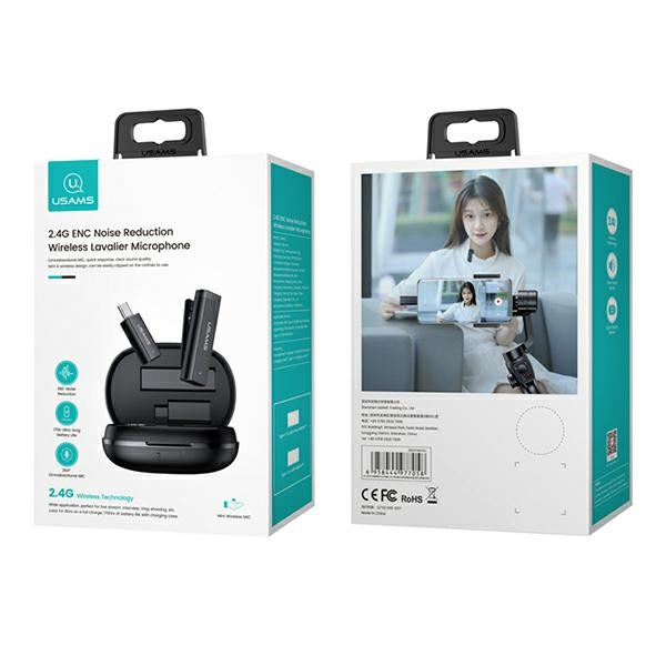 Usams Trådløs lavaliermikrofon med USB-C-mottaker