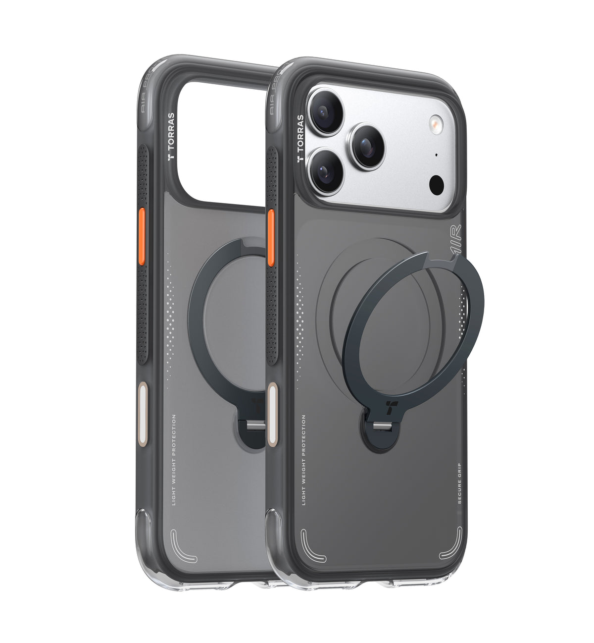 Torras iPhone 18 Pro Deksel Ostand Q3 Air Shadow Black