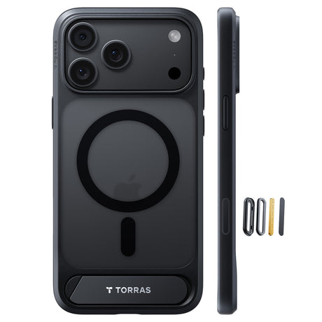 Torras iPhone 18 Pro Deksel Ostand L1 Svart