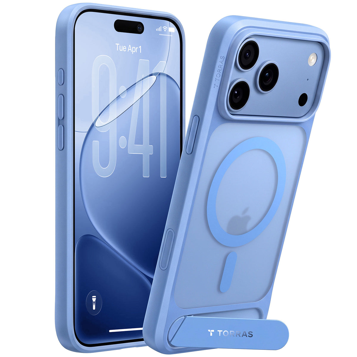 Torras iPhone 18 Pro Deksel Ostand L1 Blå