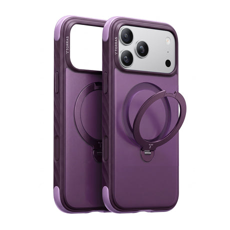 Torras iPhone 18 Pro Deksel Ostand Q3 Rugged Plum Purple