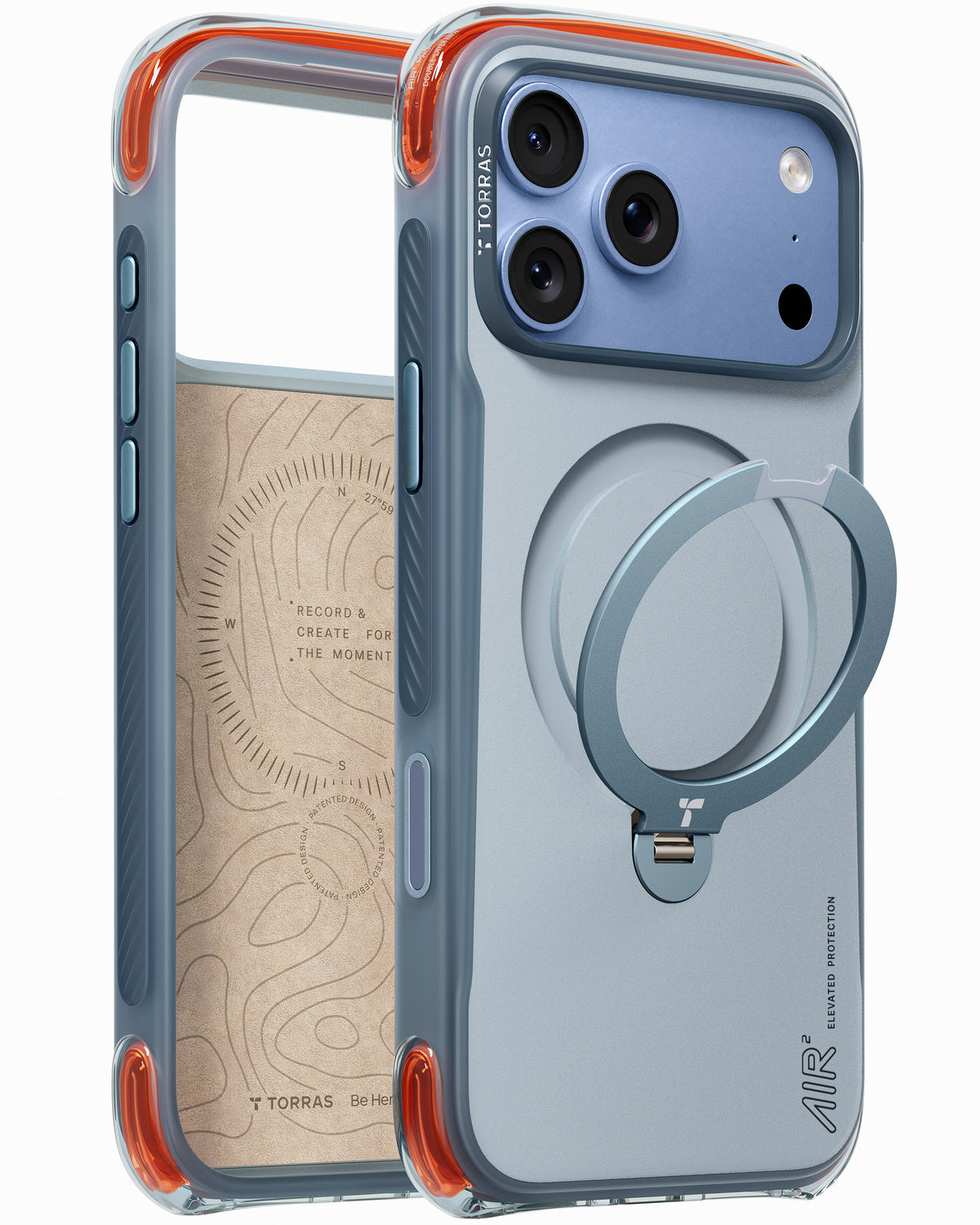 Torras iPhone 18 Pro Deksel Ostand Q3 Air Pro Polar Slate