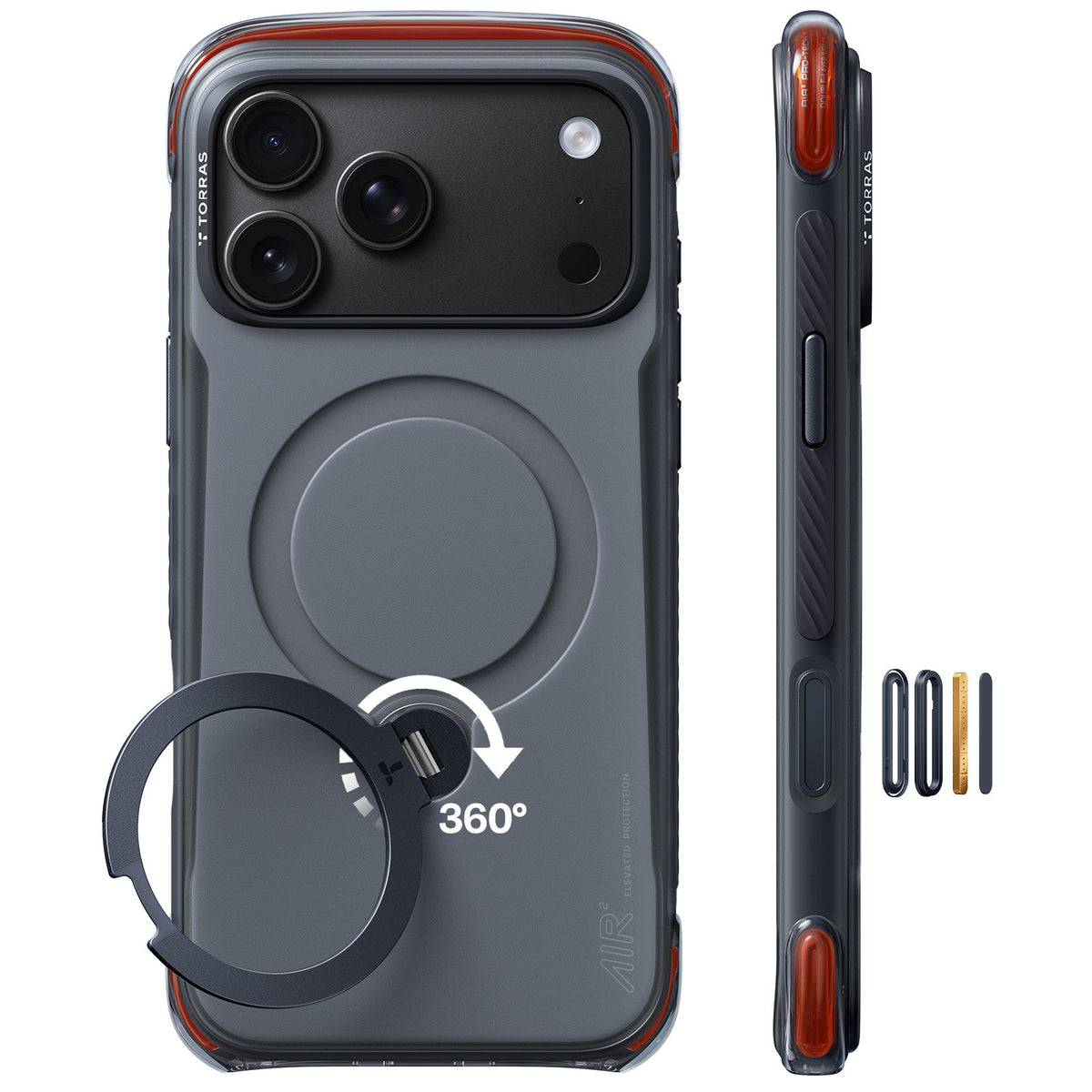Torras iPhone 18 Pro Deksel Ostand Q3 Air Pro Obsidian Core