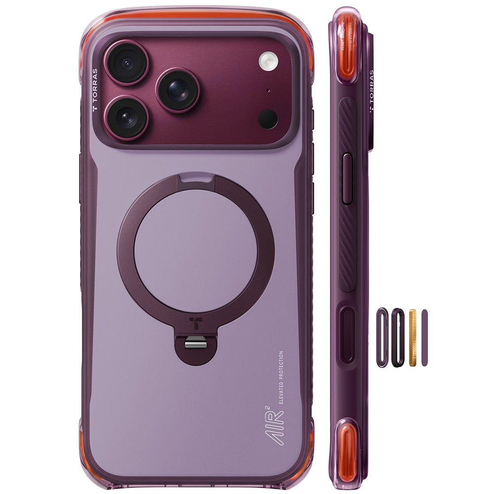 Torras iPhone 18 Pro Max Deksel Ostand Q3 Air Pro Violet Summit