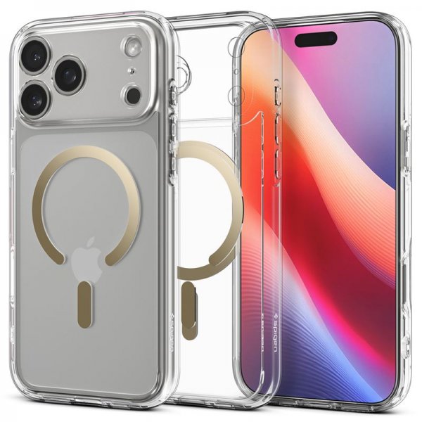Spigen iPhone 17 Pro Max Deksel Ultra Hybrid MagFit Clear Gold