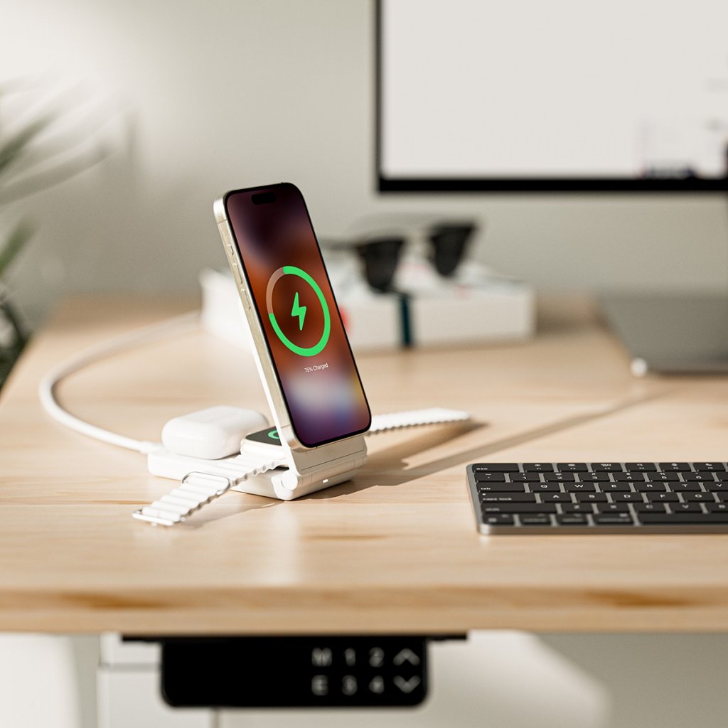 Alogic Trådløs lader Yoga 3-in-1 Hvit