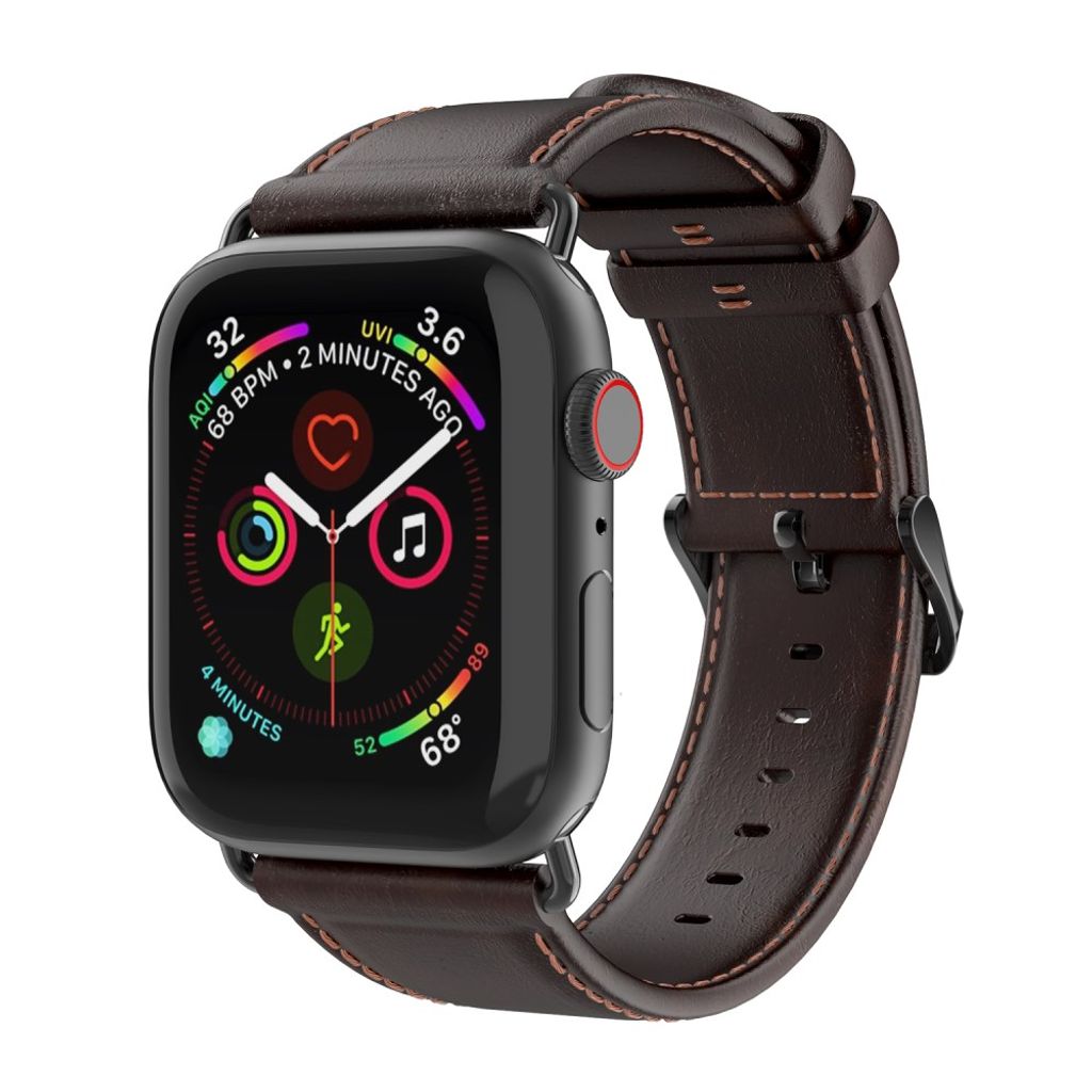 Dux Ducis Apple Watch 44/45/46mm/Ultra 49mm Armbånd Äkta Läder Mörkbrun