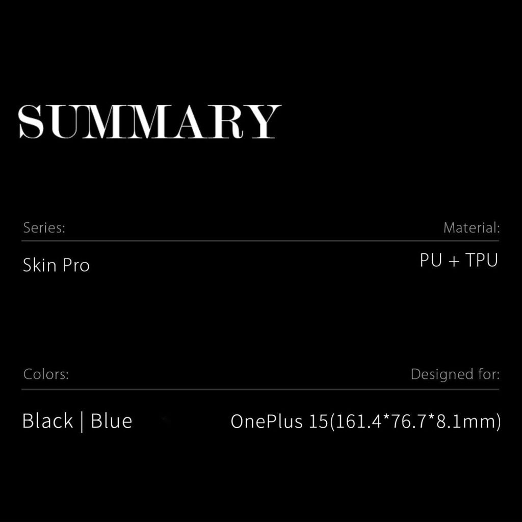 Dux Ducis OnePlus 15 Etui Skin Pro Series Svart