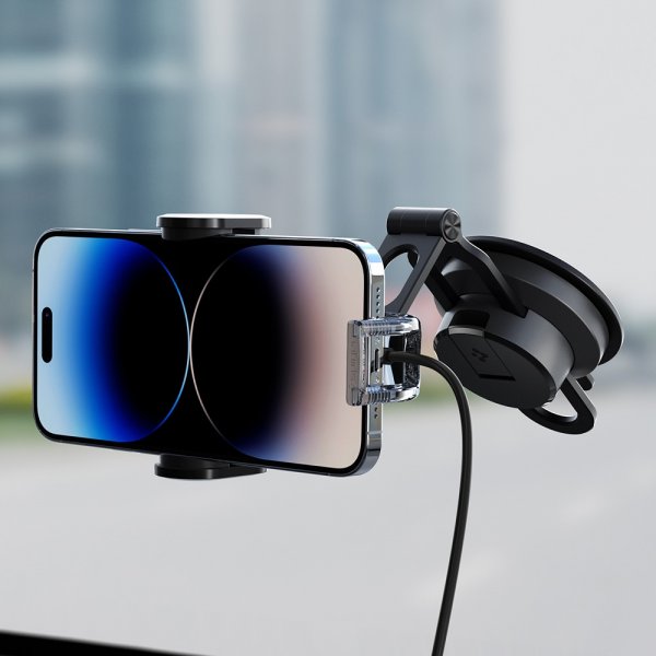 Spigen Mobilholder til bil OneTap Pro Dashboard Mount Charger 15W Svart