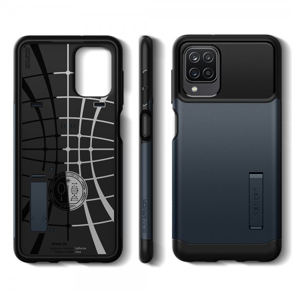 Spigen Samsung Galaxy A12 Deksel Slim Armor Metal Slate
