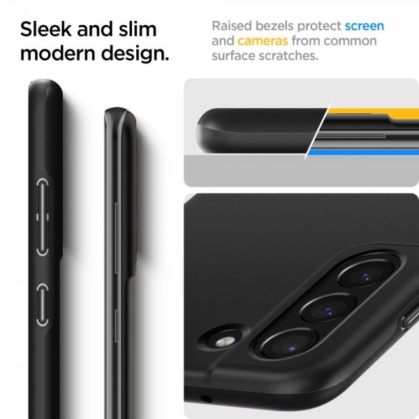 Spigen Samsung Galaxy S21 FE Deksel Thin Fit Svart