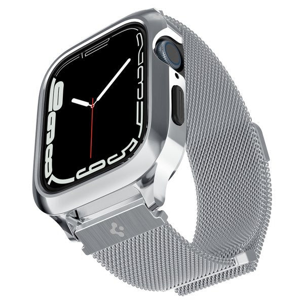 Spigen Apple Watch 45mm Armbånd Metal Fit Pro Sølv