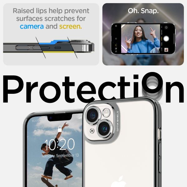 Spigen iPhone 14 Plus Deksel Optik Crystal Chrome Gray