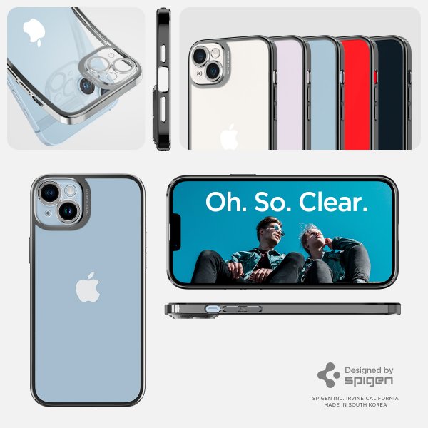 Spigen iPhone 14 Plus Deksel Optik Crystal Chrome Gray