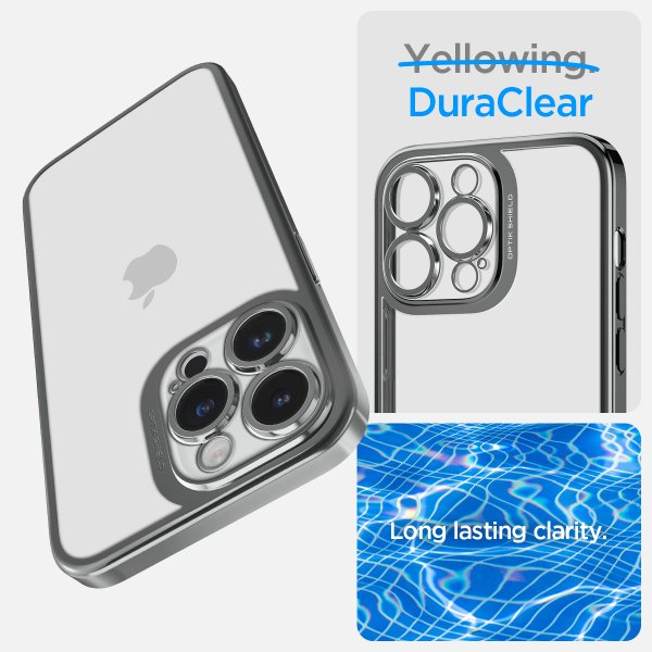 Spigen iPhone 14 Pro Deksel Optik Crystal Chrome Gray