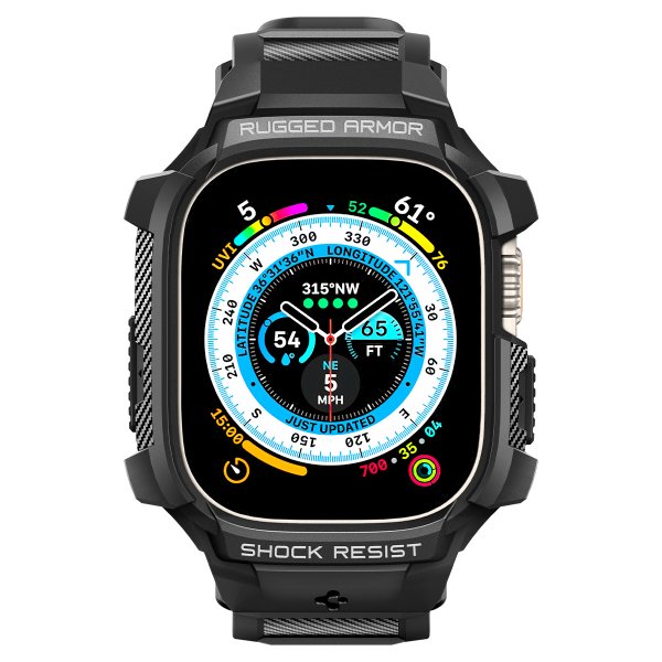 Spigen Apple Watch Ultra Deksel Armbånd Rugged Armor Pro Svart