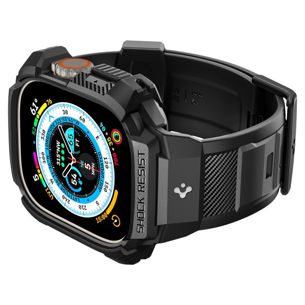 Spigen Apple Watch Ultra Deksel Armbånd Rugged Armor Pro Svart
