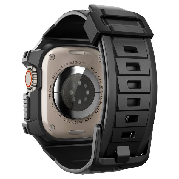 Spigen Apple Watch Ultra Deksel Armbånd Rugged Armor Pro Svart