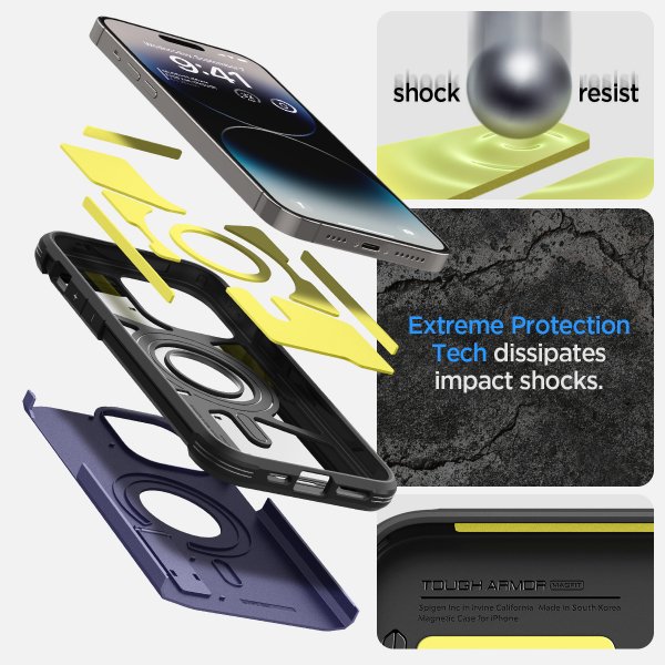 Spigen iPhone 14 Pro Max Deksel Tough Armor MagFit Deep Purple
