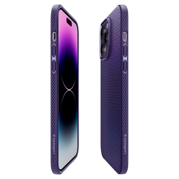 Spigen iPhone 14 Pro Deksel Liquid Air Deep Purple