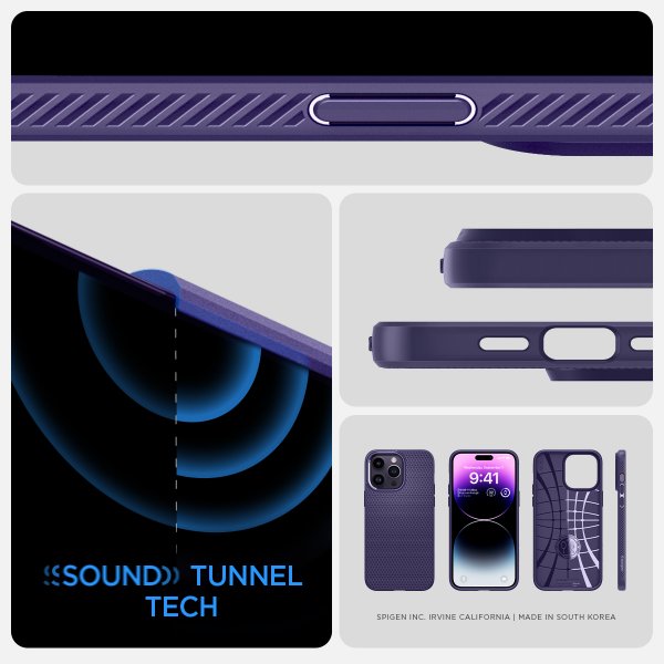 Spigen iPhone 14 Pro Deksel Liquid Air Deep Purple