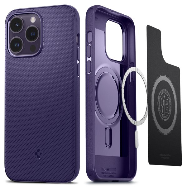 Spigen iPhone 14 Pro Deksel Mag Armor MagFit Deep Purple