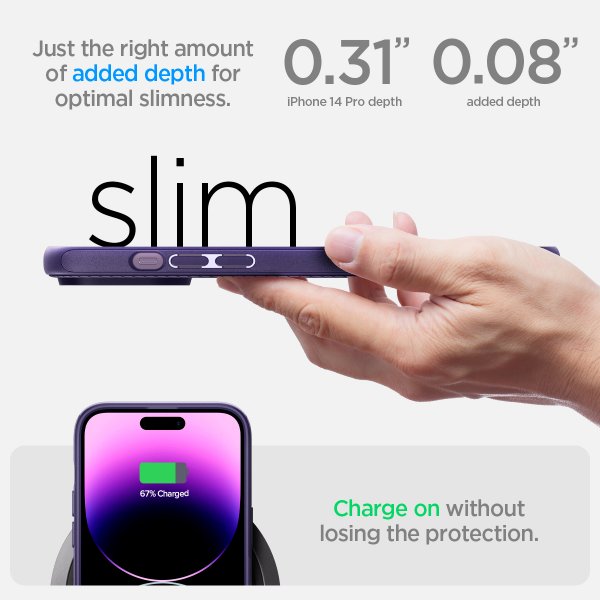 Spigen iPhone 14 Pro Deksel Mag Armor MagFit Deep Purple