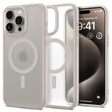 Spigen iPhone 15 Pro Max Deksel Ultra Hybrid MagFit Frost Natural Titanium