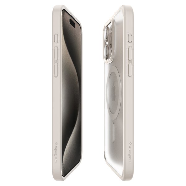 Spigen iPhone 15 Pro Deksel Ultra Hybrid MagFit Frost Natural Titanium